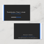 Moderne zwarte, blauwe en witte streep - Visitekaa Visitekaartje (Voorkant / Achterkant)