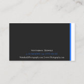 Moderne zwarte, blauwe en witte streep - Visitekaa Visitekaartje (Achterkant)