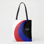 Moderne zwarte blauwe rode witte golven tote bag (Voorkant)