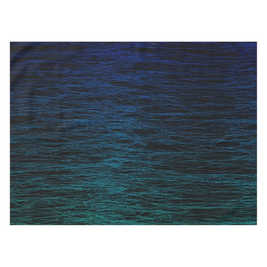 Moderne Zwarte Blauwe Teal Donkere Abstracte Textu Tafelkleed (Voorkant (Horizontaal))