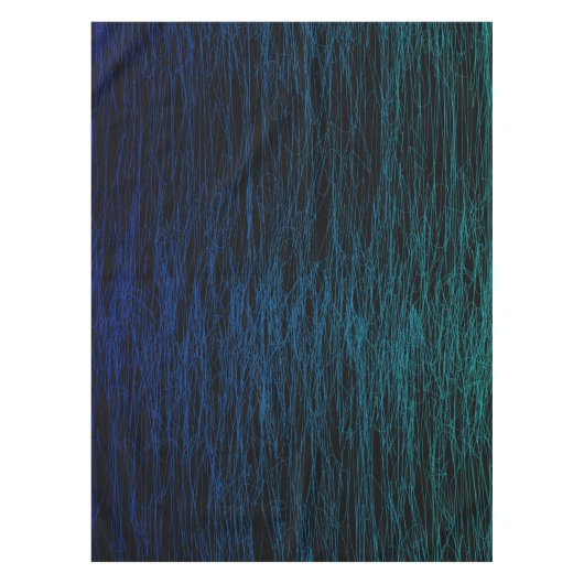 Moderne Zwarte Blauwe Teal Donkere Abstracte Textu Tafelkleed (Voorkant)