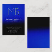 Moderne zwarte blauwe zwarte visitekaartje (Voorkant / Achterkant)