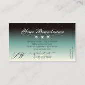 Moderne zwarte Blauwgroen gradiënt - Initialen voo Visitekaartje (Achterkant)