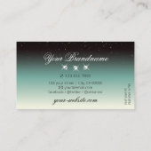 Moderne zwarte Blauwgroen gradiënt met extra siera Visitekaartje (Achterkant)