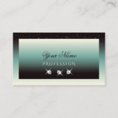 Moderne zwarte Blauwgroen gradiënt met extra siera Visitekaartje (Voorkant)