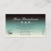 Moderne zwarte Blauwgroen gradiënt Sparkle Jewelen Visitekaartje (Achterkant)