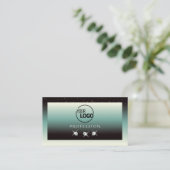 Moderne zwarte Blauwgroen gradiënt Sparkle Jewelen Visitekaartje (Staand voorkant)