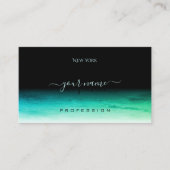 Moderne zwarte Blauwgroen groene ombre Pattern Sha Visitekaartje (Voorkant)