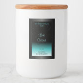 Moderne zwarte Blauwgroen ombre productlabel Zacht Voedselcontainer Etiket (Voorkant)