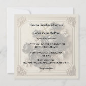 Moderne Zwarte Bloemen Huwelijksuitnodiging Kaart (Achterkant)