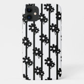Moderne zwarte bloemen met verticale lijnen Case-Mate iPhone case (Achterkant)