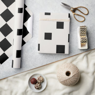 Moderne zwarte blokken cadeaupapier