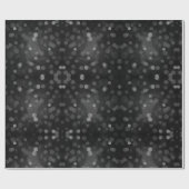 Moderne zwarte bokeh kerstverlichting abstract cadeaupapier (Vlak)