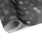 Moderne zwarte bokeh kerstverlichting abstract cadeaupapier (Rol Hoek)