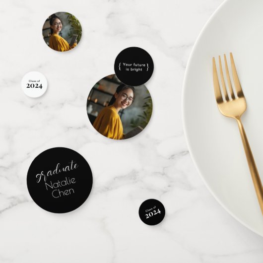 Moderne zwarte boog Afstuderen fotofeest Confetti (Groep)