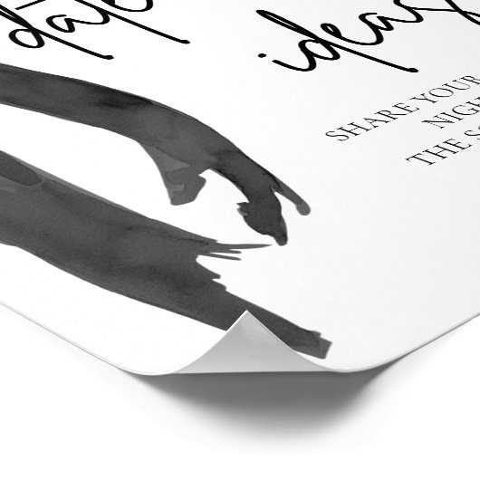 Moderne Zwarte Boog Bruids Datum Nacht Ideeën Spel Poster (Hoek)