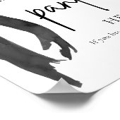 Moderne zwarte boog laat je slipje hier vallen Spe Poster (Hoek)