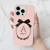 Moderne zwarte boog Stijlvolle Girly Blush Pink Mo Case-Mate iPhone Case