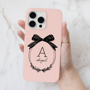 Moderne zwarte boog Stijlvolle Girly Blush Pink Mo iPhone 15 Pro Max Hoesje