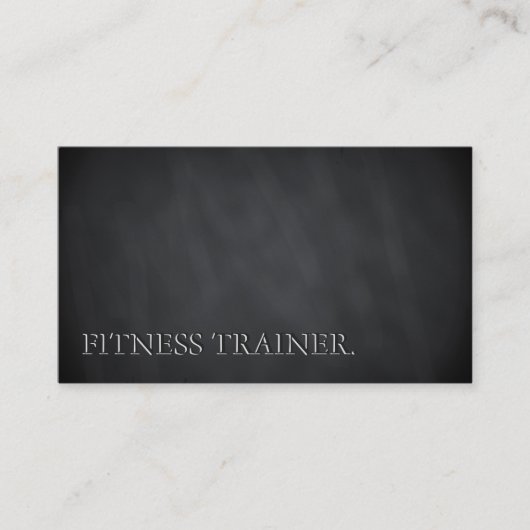 Moderne, zwarte-bordchalkboard Fitnessntekst Visitekaartje (Voorkant)