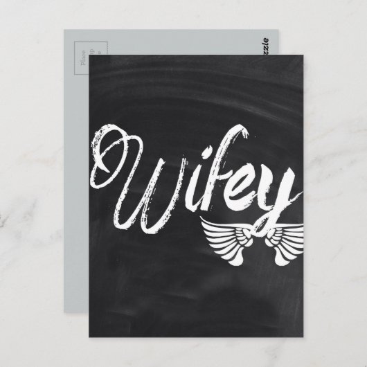 moderne zwarte borden honeymoon-software briefkaart (Voorkant / Achterkant)