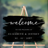 Moderne zwarte borstel streken bruiloft welkom acryl bord (Neutraal)