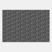 Moderne, zwarte borstelkleur wit patroon inpakpapier vel (Voorkant)