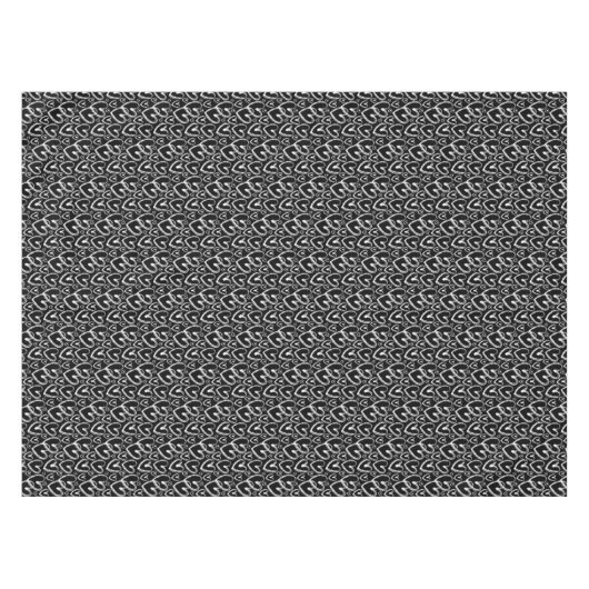 Moderne, zwarte borstelkleur wit patroon tafelkleed (Voorkant (Horizontaal))