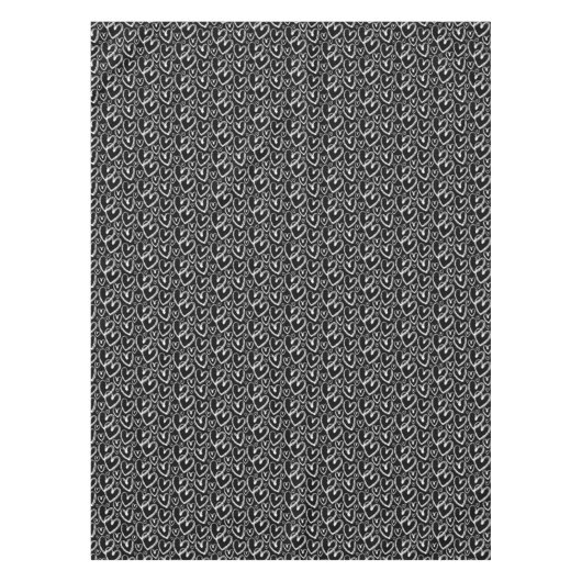 Moderne, zwarte borstelkleur wit patroon tafelkleed (Voorkant)