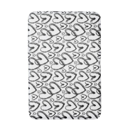 Moderne, zwarte borstelpatroon badmat (Voorkant Verticaal)