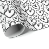 Moderne, zwarte borstelpatroon cadeaupapier (Rol Hoek)