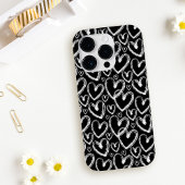 Moderne, zwarte borstelpatroon Case-Mate iPhone case