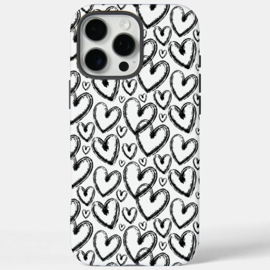 Moderne, zwarte borstelpatroon Case-Mate iPhone case (Achterkant)