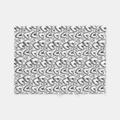 Moderne, zwarte borstelpatroon fleece deken (Voorkant (Horizontaal))