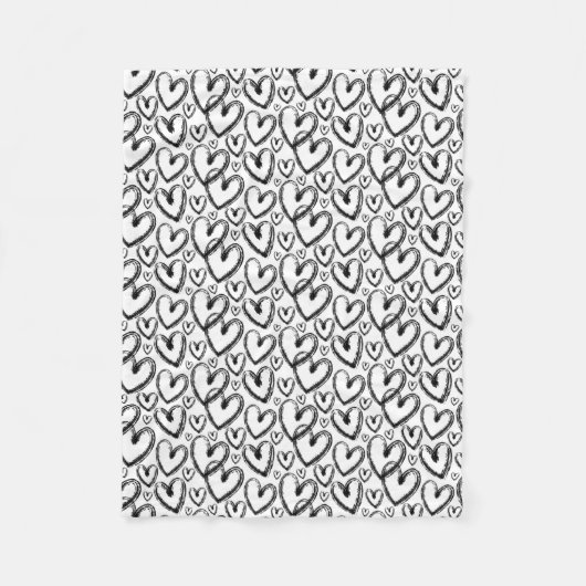 Moderne, zwarte borstelpatroon fleece deken (Voorkant)