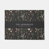 moderne zwarte botanische elegant deurmat (Voorkant)