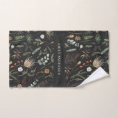 moderne zwarte botanische elegant handdoek (Handdoek)