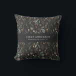 moderne zwarte botanische elegant kussen<br><div class="desc">een zwart modern botanisch elegant modern hedendaags zwart roemachtig stijlvol ontwerp met een eigen karakter .</div>