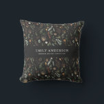 moderne zwarte botanische elegant kussen<br><div class="desc">een zwart modern botanisch elegant modern hedendaags zwart roemachtig stijlvol ontwerp met een eigen karakter .</div>