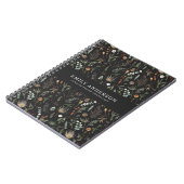 moderne zwarte botanische elegant notitieboek (Linkerzijde)