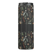 moderne zwarte botanische elegant thermosbeker (Achterkant)