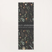 moderne zwarte botanische elegant yogamat (Achterkant)