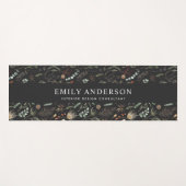 moderne zwarte botanische elegant yogamat (Voorkant (horizontaal))