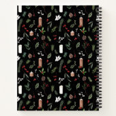 Moderne zwarte botanische kerstrecepten notitieboek (Achterkant)