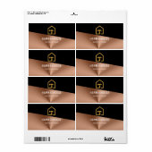 Moderne Zwarte & Bronzen Bouw Retouradres Etiket (Full Sheet)