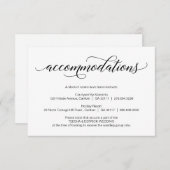 Moderne zwarte bruiloft-kalligrafie, accommodatie informatiekaartje (Voorkant / Achterkant)