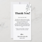 Moderne zwarte bruiloft met dank voor je kaart (Voorkant)