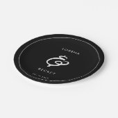 moderne zwarte bruiloft papieren bordje (Gekanteld)