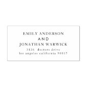 Moderne zwarte bruiloft retour  zelfinktende stempel (Design)