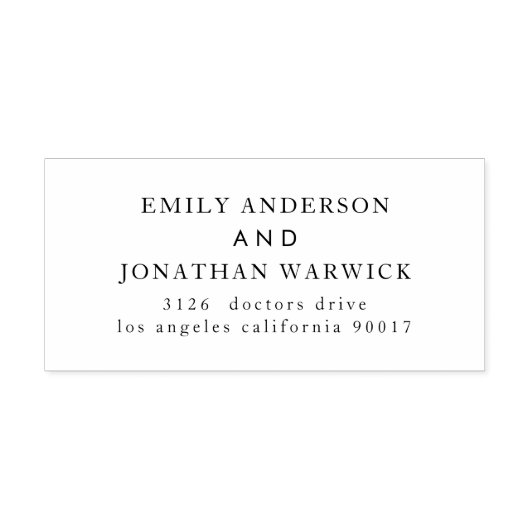 Moderne zwarte bruiloft retour  zelfinktende stempel (Design)